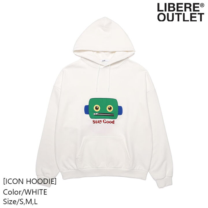 楽天市場 Libere リベーレ アイコン フーディー パーカー プルオーバー 長袖 綿100 刺繍 アップリケ ロボット 仕掛け ギミック Icon Hoodie White 公式アウトレット 秋冬 白 ホワイト カジュアル シンプル ストリート スポーティ Libere Outlet