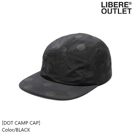 半額★LIBERE リベーレ ドット キャンプ キャップ 黒 ブラック 帽子 ストレート フラットバイザー ポリエステル 水玉 [DOT CAMP CAP/BLACK] 公式アウトレット セール