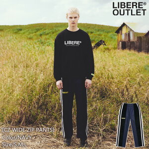 LIBERE ���x�[�� ���C�h �W�b�v �p���c ���Y�{�� �� �l�C�r�[[CZ WIDE ZIP PANTS/NAVY] �����A�E�g���b�g