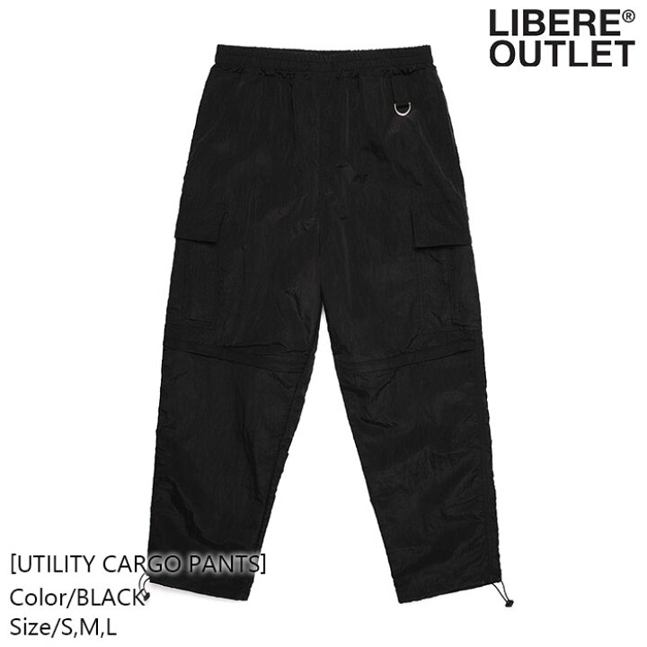 楽天市場】LIBERE リベーレ ユーティリティ カーゴ パンツ 黒 ブラック 