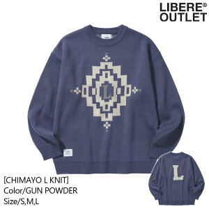 LIBERE ���x�[�� �`�}�� L �j�b�g �Z�[�^�[ �v���I�[�o�[ ���� �h�� BLUE �� �u���[ �K���p�E�_�[[CHIMAYO L KNIT/GUN POWDER]�����A�E�g���b�g