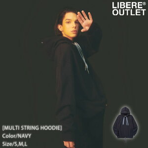 LIBERE ���x�[�� �}���` �X�g�����O �t�[�f�B�[ �p�[�J�[ �v���I�[�o�[ ���� ���F �l�C�r�[[MULTI STRING HOODIE/NAVY]�����A�E�g���b�g