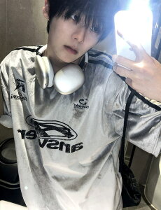 [COSYHARU]Ferrendy Velvet Track Round Short Sleeve Tee