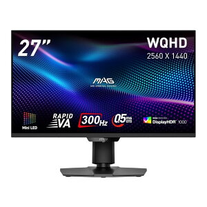 MSI Mini LED�Q�[�~���O���j�^�[MAG 274QPF X30MV/27�C���`/WQHD/RAPID VA/300Hz/0.5ms(GTG)/HDMI2.1/DP1.4a