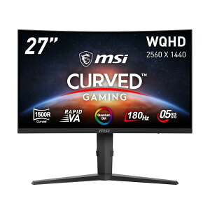 MSI �p�ȃQ�[�~���O���j�^�[ MAG 275CQRF QD E2 27�C���`/WQHD/Rapid VA�p�l��/180Hz/�ʎq�h�b�g/0.5ms(GTG)/HDMI 2.0b