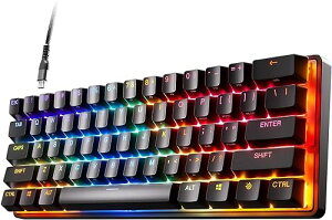 SteelSeries �Q�[�~���O�L�[�{�[�h �~�j�T�C�Y Apex Pro Mini US �L�� �p��z�� OmniPoint�X�C�b�` 2-in-1�A�N�V�����L�[ ���� 64820 �u���b�N [���s�A���i]