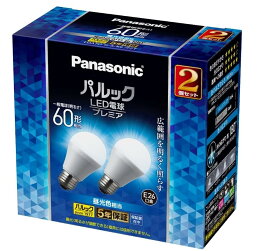 パナソニック LED電球 プレミア E26口金 電球60形相当 2個入 昼光色相当(7.0W) 一般電球広配光タイプ 密閉器具対応 LDA7DGSK6F2T