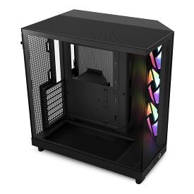 NZXT H6 Flow RGB Black 2面スモーク 強化ガラスパネル採用 120mm RGBファン 3基付属 ブラック CC-H61FB-R1 CS8791