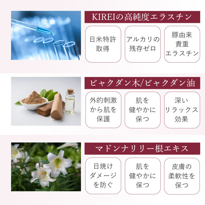 楽天市場】季令 KIREI e-クリーム 40g 高純度エラスチン配合 保湿 