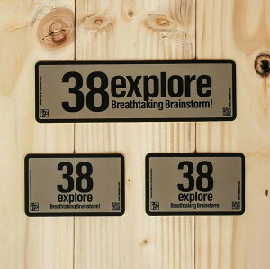 38�G�N�X�v���[���[ �X�e�b�J�[3���Z�b�g 38Stickers Set�@Tan 38explore �L�����v �A�E�g�h�A