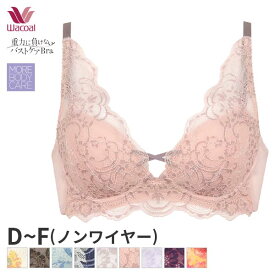 〈4/30 10:59まで20%OFF〉ワコール 重力に負けないバストケアブラ ブラジャー 3/4カップ ノンワイヤー(D E Fカップ)BRA184