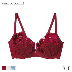 ウンナナクール ベロアのレースが特別感を演出 ブラジャー 3/4カップ(B C D E F)BUN206