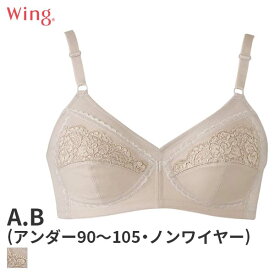 〈4/30 10:59まで20%OFF〉ウイング ブラジャー フルカップ ノンワイヤー Qサイズ(A Bカップ/アンダー90～105)NB6000Q【メール便20】