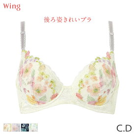 15%OFF ウイング 後ろ姿きれいブラ ブラジャー 3/4カップ(C D)KB2722