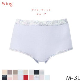 【2/10 10:59まで22%OFF】ウイング デイリーフィット やわらかコットン ショーツ はきこみ丈ふかめ ノーマルショーツ(M L LL 3L)EC3230【メール便06】