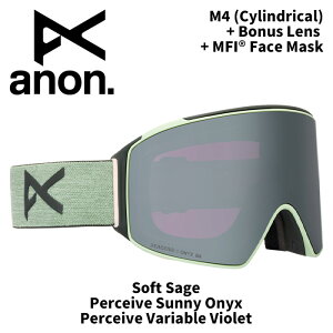 ANON Am S[O M4 (Cylindrical) + Bonus Lens + MFI Face Mask Soft Sage/Perceive Sunny Onyx 25-26fyԕisiz
