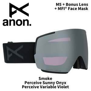 ANON Am S[O M5 + Bonus Lens + MFI Face Mask Smoke/Perceive Sunny Onyx 25-26fyԕisiz