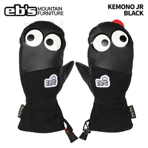 eb's【24/25・KEMONO-JR:BLACK】エビス人気のケモノチャンデザインを子供用のグローブにも採用 スキー スノボ グローブ スノーボード キッズ ジュニア ミトン