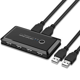 USB切替器 USB2.0対応 PC2台用 USB機器4つ 共有 USB4ポート プリンター マウス キーボード などを切替 手動切替器 切り替え機 ◇FAM-HUB-T06【メール便】