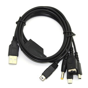 15@Ή 5in1 Q[@ USB [dP[u New 3DS LL 2DS DSi DS Lite WiiU PSP DS GBA SP }` [d USBP[u 1.2m USB[d FAM-PSP9y[ցz