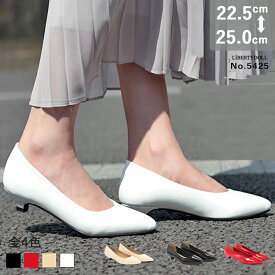 パンプス ローヒール 痛くない 3cmヒール ポインテッドトゥ エナメル レザー 合成皮革 太ヒール レディース 通勤 リクルート フォーマル ブラック 22.5-25cm リバティードール No.5425