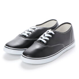 5%OFF 【ラスイチSALE】 スニーカー メンズ レースアップ ローカット レザー 合成皮革 シンプル レディース キッズ 軽量 紐靴 カジュアル 黒 22-27cm No.2324 サンエープラス