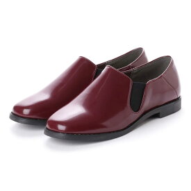 パンプス ローヒール スリッポン 1cmヒール ラウンドトゥ サイドゴア エナメル レザー 合成皮革 2E フラットシューズ レディース ブラック ブラウン 23-24.5cm リバティードール No.5515