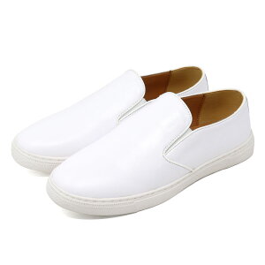 スリッポン メンズ 本革 スニーカー レザー 紐なし 履きやすい 楽 おしゃれ 大人 シンプル 3E 黒 ブラック 白 ホワイト モノトーン 通勤 カジュアル 紳士 靴 父の日 No.6122 25-27cm SARABANDE サラバ