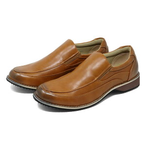 コンフォートシューズ メンズ スリッポン 防滑 紳士靴 通勤 通学 軽量 汚れにくい 着脱簡単 合成皮革 PUレザー 3cmヒール 25-27cm LASSU&FRISS ラスアンドフリス No.6542