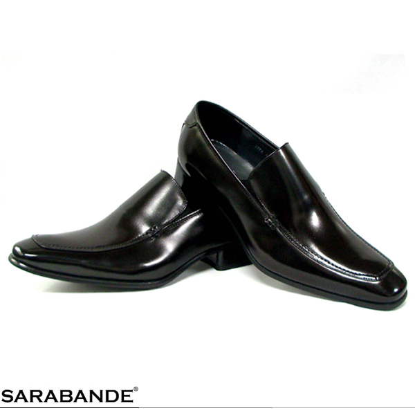 【送料無料】SARABANDE サラバンド ビジネスシューズ バンプ スリッポン Uチップ レースアップ 7774BL ブラック ビジネスシューズ