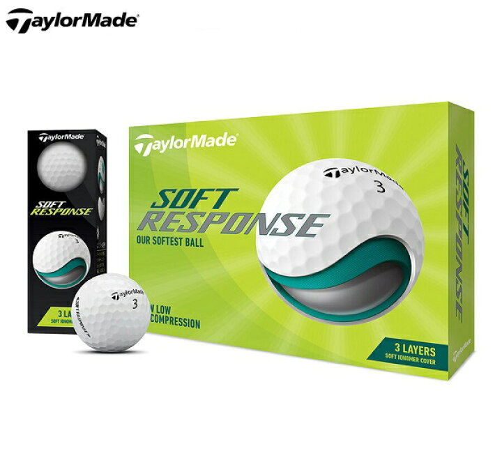 楽天市場 テーラーメイド ゴルフ ボール Taylormade Soft Response Ball 22 テーラーメイド ソフトレスポンス ボールカラー ホワイト3pieceball リバティーゴルフ