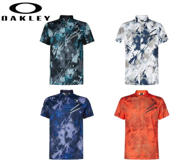 オークリー ゴルフ ウェア メンズ スカル シャツ 【OAKLEY】SKULL NOISY TONE SHIRT カラー：BLACK STORM PRINT(01H) カラー：MOSAIC PRINT(01F) カラー：BLUE STORM PRINT(66V) カラー：RED PRINT(40T) FOA405133