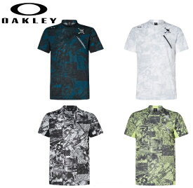 オークリー ゴルフ ウェア メンズ スカル モック シャツ【OAKLEY】SKULL ICY BREATH DIGITAL MOCK SHIRTカラー：BLACK PRINT(00G)カラー：WHITE PRINT(186)カラー：BLACK GEO PRINT(01G)カラー：GREEN PRINT(78Y)FOA405139