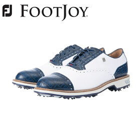 フットジョイ ゴルフ メンズ シューズ【FootJoy】DRYJOYS PREMIERE TARLOW LACEドライジョイズ プレミア ターロウ レースカラー：ホワイト/ネイビー(53929)素材:防水人工皮革ウィズ:W送料無料