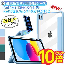 iPad Pro 11インチ ケース 2022 iPad 第10世代 ケース iPad mini 6 第6世代 カバー 背面クリア air5 air4 10.9 10.5 10.2 9.7 インチ アイパッド 第9世代 ケース マグネット 分離式 耐衝撃 磁気吸着 オートスリープ スタンド ペン収納 充電