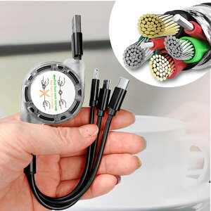 [dP[u 3in1 }[d iphone P[u 1m lightning P[u type c } USB CgjOP[u ^Cvc ϋv ܂h~ iPhone Android Xperia AQUOS Ga