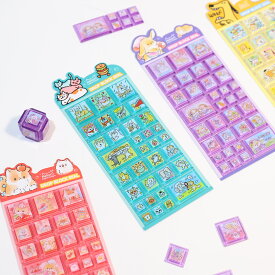タイルシール 立体 シール ステッカー カットできる グッズ 小物 タイル シール ボンボンシール ドロップシール ぷくぷく ぷっくりシール つやつや 3Dシール 平成レトロ 平成女子 かわいい ねこ 犬 うさぎ 新作 nekoni正規品