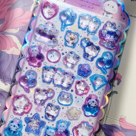 ＼限定価格100均／ ボンボンシール 立体シール 3dシールドロップシール ぼんほん キラキラ ぷくぷくシール 動物 パンダ