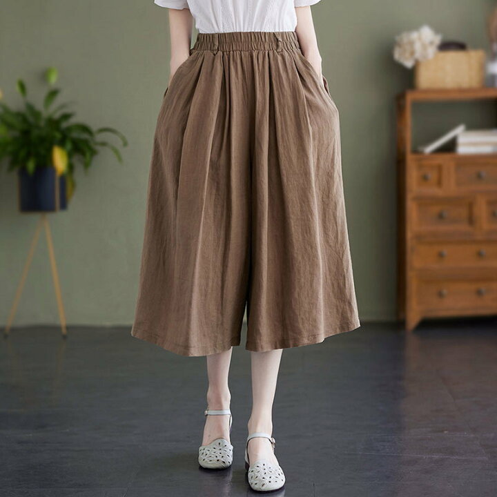 楽天市場】ワイドパンツ 7分丈 パンツ ボトムス レディース 夏 
