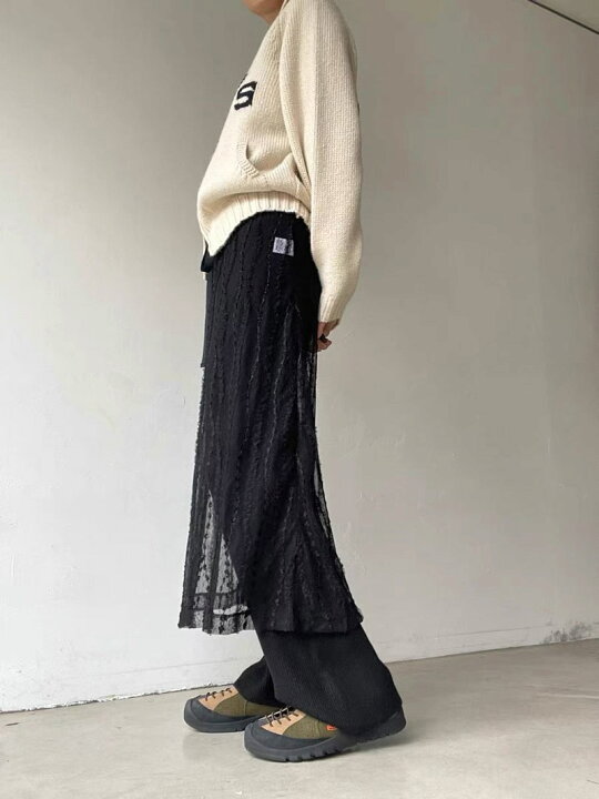BALENCIAGA 【lay1358I】 18SS チュールレイヤードBBロゴプリント  