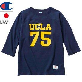 Champion チャンピオン P12 3/4スリーブフットボールTシャツ TRUE TO ARCHIVES C3-R413 ネイビー