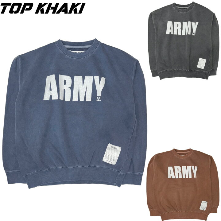 楽天市場】TOP KHAKI トップカーキ ARMY クルーネック スウェット 