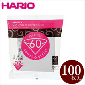 HARIO　ハリオ　V60用ペーパーフィルター02W　VCF-02-100W　100枚入り　1～4杯用
