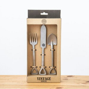 青芳 VINTAGE INOX ヴィンテージイノックス キャンプ食器セット A-1 204364 おしゃれ カトラリー プレゼント ステンレス アウトドア