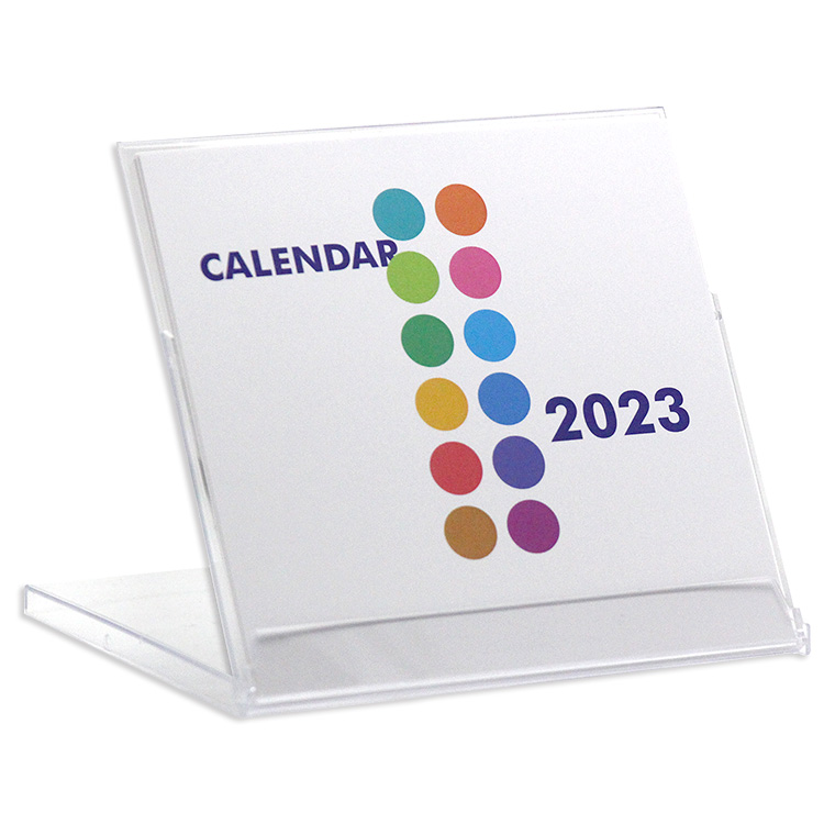 2023年CDケースサイズ卓上カレンダー（ポップカラー）12冊から名入れ無料 リブロリア