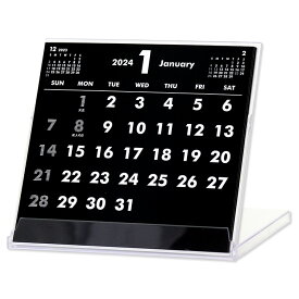 2024年CDケースサイズ卓上カレンダー（ブラック&ホワイト）12冊から名入れ無料