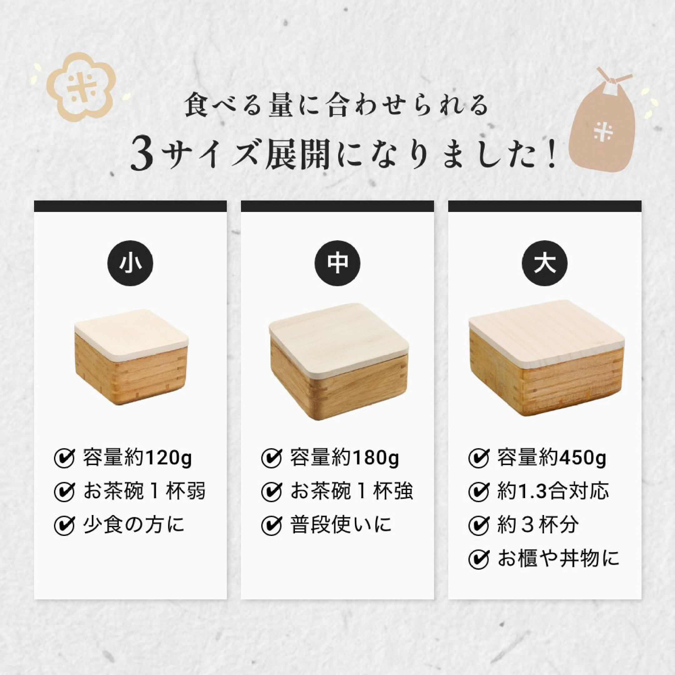 特徴①：ふっくら炊き立ての様な仕上がりに
