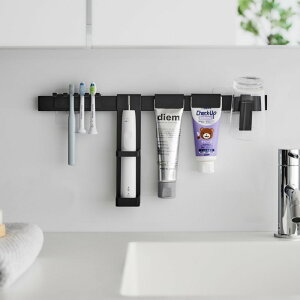 【レビュー特典】 山崎実業 【 フィルムフック電動歯ブラシ&歯磨き用品収納セット タワー 】tower 1881 1882洗面台 ランドリー 歯ブラシ 歯みがき粉 コップ フロス コンタクトケース シンプル