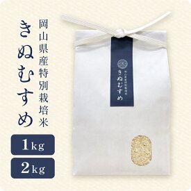 【 期間限定P10倍 注文後精米 】きぬむすめ（1～2kg）／ 内祝 御祝 御礼 新米 特A 出産 新築 快気 岡山県産 令和7年産 キヌムスメ 単一原料米 選べる 白米 玄米 容量 1kg 2kg 精米 お米 食品 米1キロ 米2キロ お歳暮 ギフト 冬