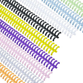 ZiSyouMa ルーズリーフ リング 12本セット 穴径12mm A4/30穴製本リング 製本容量約75枚A4用紙 ルーズリーフバインダーリング システム手帳リング ファイル本製作 資料保存 製本用とじ具 (ブラック/ホワイト/透明/ブルー/ピンク/グリーン/イェロー/オレンジ/パープル)